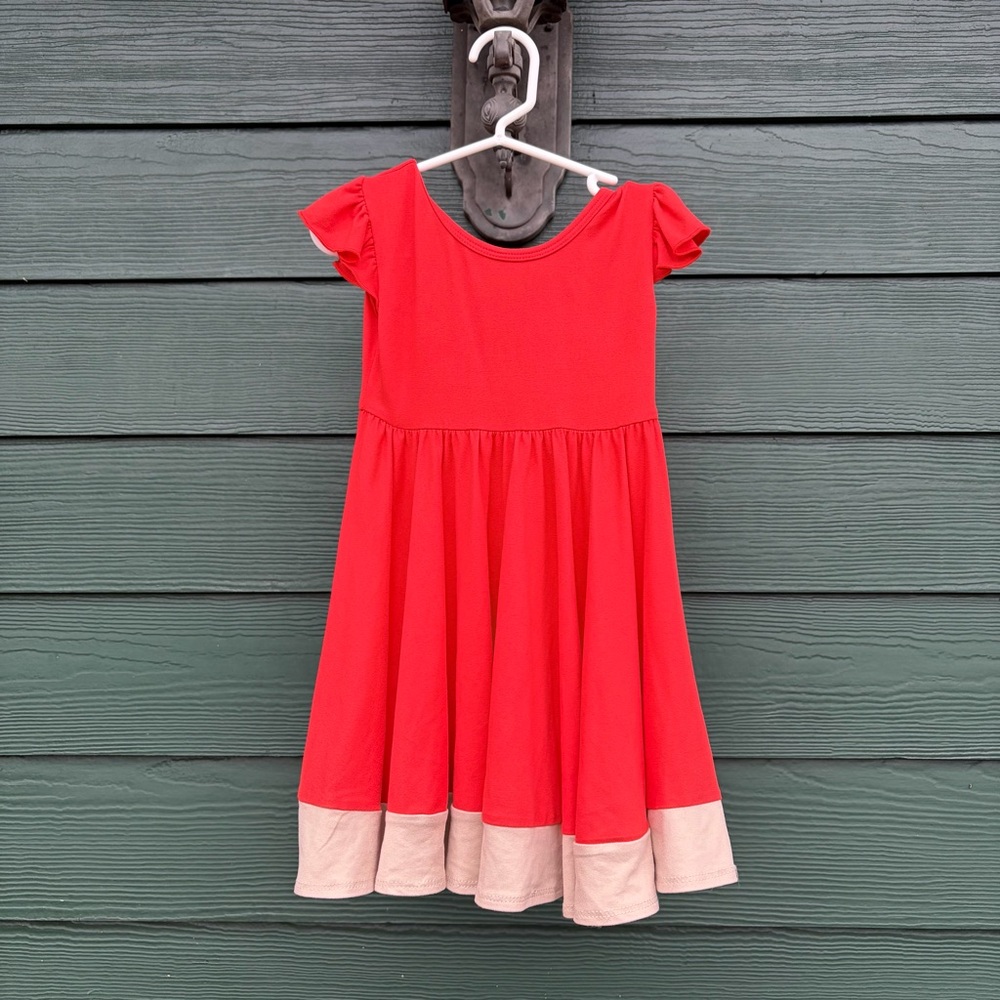 Dot Dot Smile 2T Orange & Cream Twirl Dress